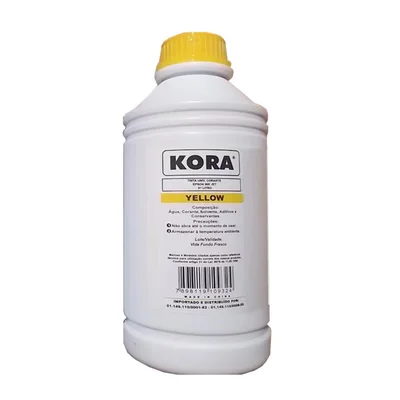 Tinta Universal Kora, Para Impressora Ep Bulk Ink Eco Tank Corante, 1 Litro, Yellow