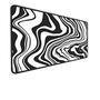 Mouse Pad Gamer Speed,Extra Grande, Desk Pad Profissional Premium, Com Borda Costurada 70x30,Abstrato, Preto E Branco