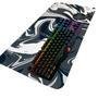 Mouse Pad Gamer Speed, Extra Grande, Desk Pad Profissional Premium, Com Borda Costurada 120x40,Abstract Abstrato, Cinza