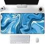 Mouse Pad Gamer Speed, Extra Grande, Desk Pad Profissional Premium, Com Borda Costurada 120x60,Abstrato Abstract, Azul