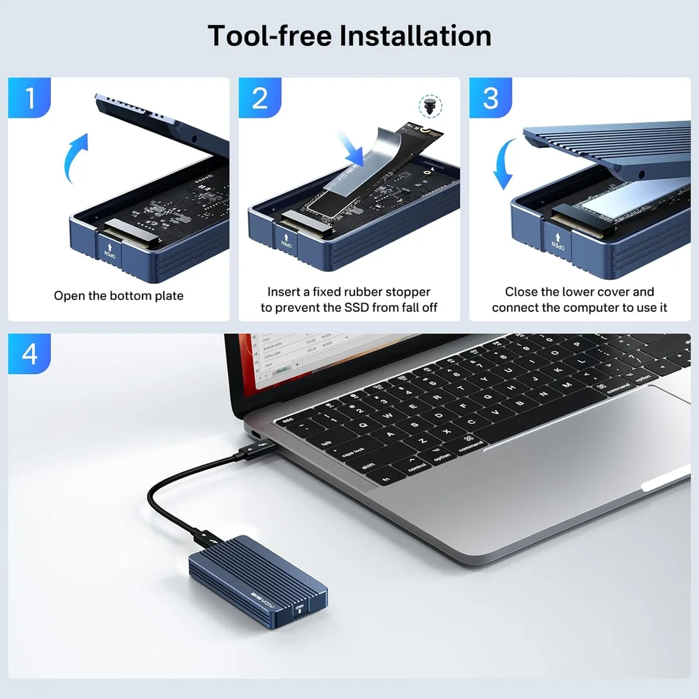 Case Externo 40GBPS SSD NVME M2 Acasis KaBuM