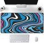 Mouse Pad Gamer Speed, Extra Grande, Desk Pad Profissional Premium, Com Borda Costurada 100x50, Abstrato Liquido