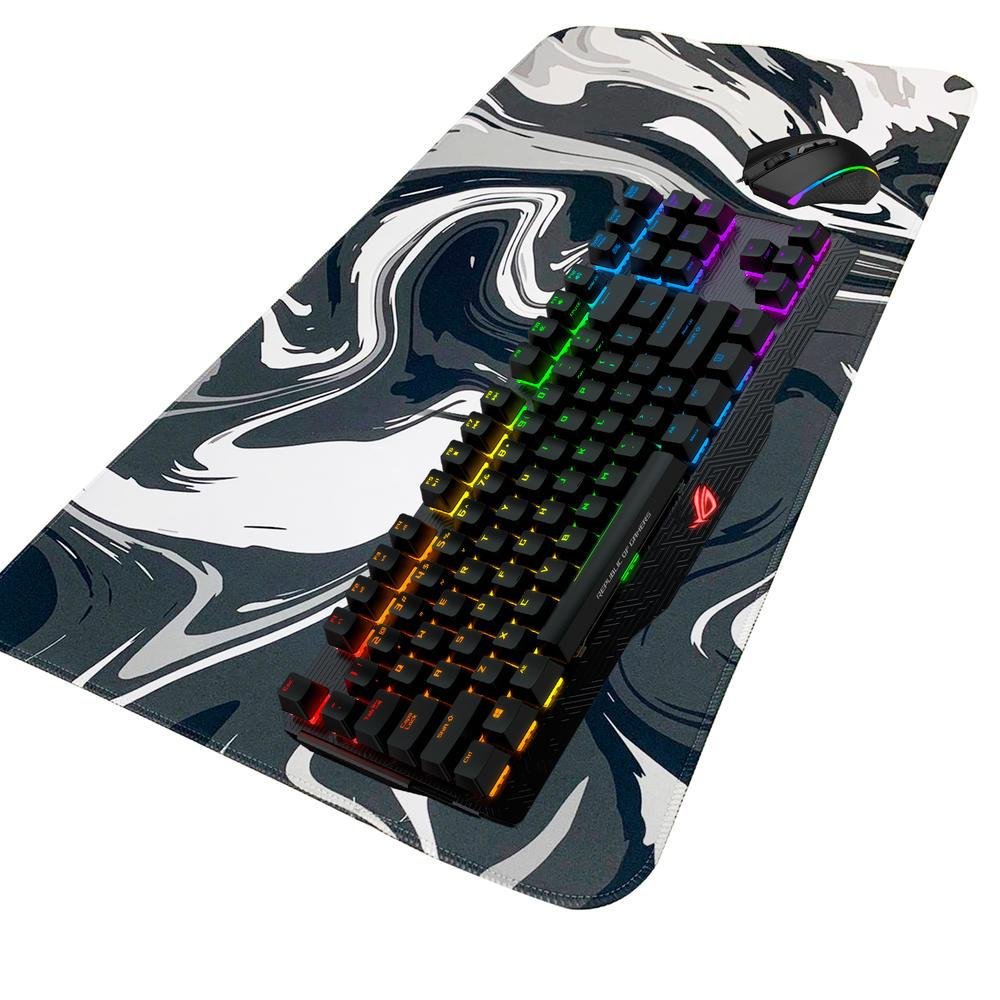 Mouse Pad Gamer Speed, Extra Grande, Desk Pad Profissional Premium, Com Borda Costurada 90x40, Abstract Abstrato, Cinza Mouse Pad Gamer Speed, Extra Grande, Desk Pad Profissional Premium, Com Borda Costurada 90x40, Abstract Abstrato, Cinza