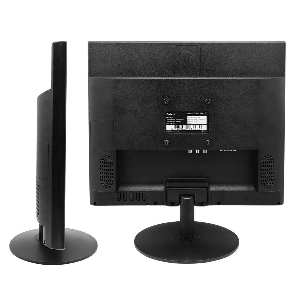 Monitor 17" LED Full HD 1080p, 5Ms, 60Hz, Padrão VESA 75×75, HDMI e VGA - SIGMA-M1710
