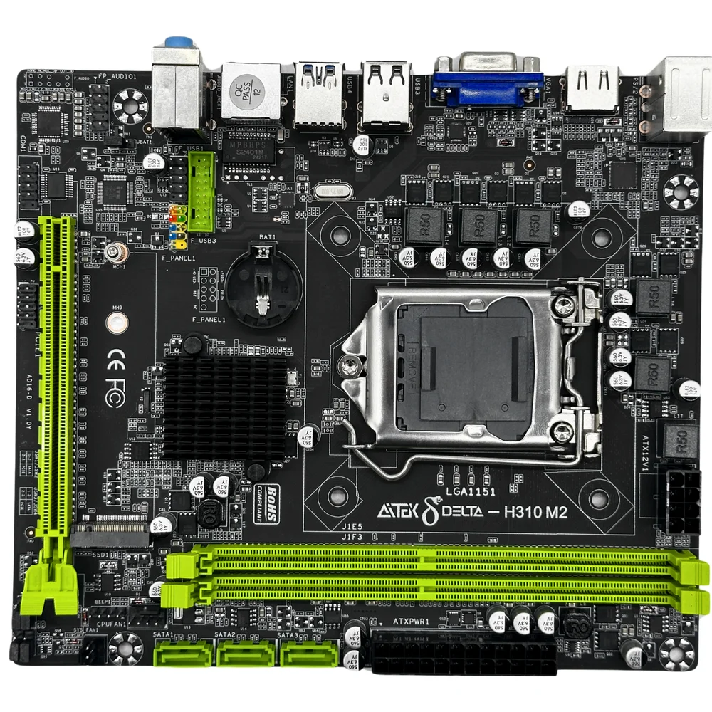 Placa-Mãe Aitek H310 Intel LGA 1151, 32GB RAM, DDR4, 4 Portas SATA III, USB 3.0, HDMI - DELTA-H310M2K Placa-Mãe Aitek H310 Intel LGA 1151, 32GB RAM, DDR4, 4 Portas SATA III, USB 3.0, HDMI - DELTA-H310M2K