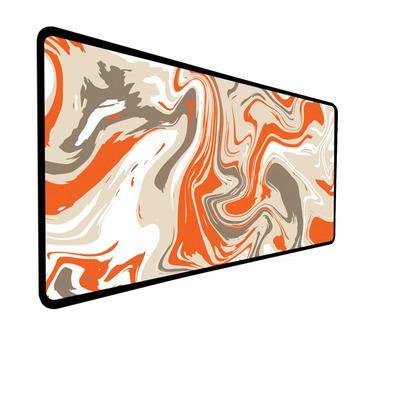 Mouse Pad Gamer Speed, Extra Grande, Desk Pad Profissional Premium, Com Borda Costurada 70x30,Abstrato Abstract Laranja