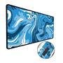 Mouse Pad Gamer Speed,Extra Grande, Desk Pad Profissional Premium,Com Borda Costurada 80x40,Abstrato Abstract Azul
