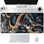 Mouse Pad Gamer Speed, Extra Grande, Desk Pad Profissional Premium, Com Borda Costurada 90x40,Dragão Azul
