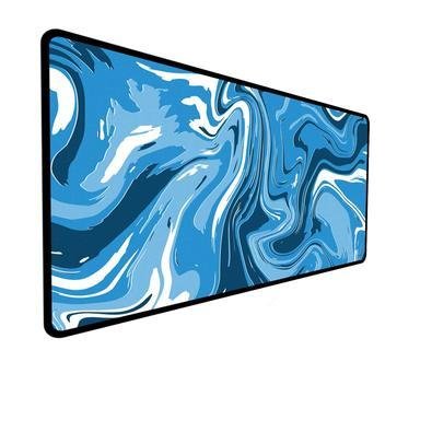 Mouse Pad Gamer Speed,Extra Grande, Desk Pad Profissional Premium, Com Borda Costurada 70x35,Abstrato Abstract Azul