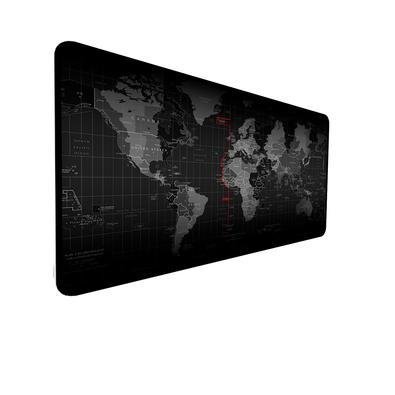Mouse Pad Gamer Speed,Extra Grande,Desk Pad Profissional Premium, Com Borda Costurada 120x40, Mapa Mundi Preto