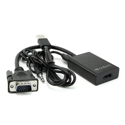 Conversor Adaptador VGA Para HDMI- Preto