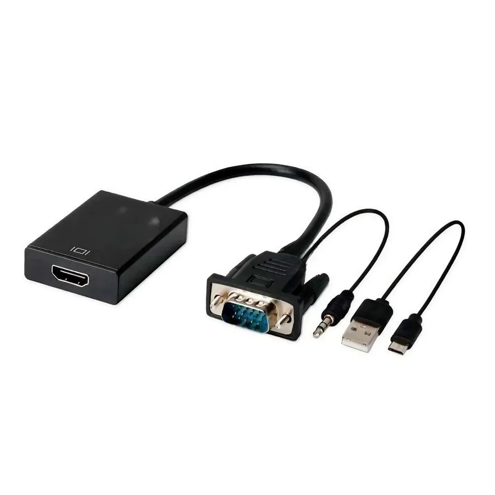 Imagem 2 de 5 do produto Conversor Adaptador VGA Para HDMI- Preto