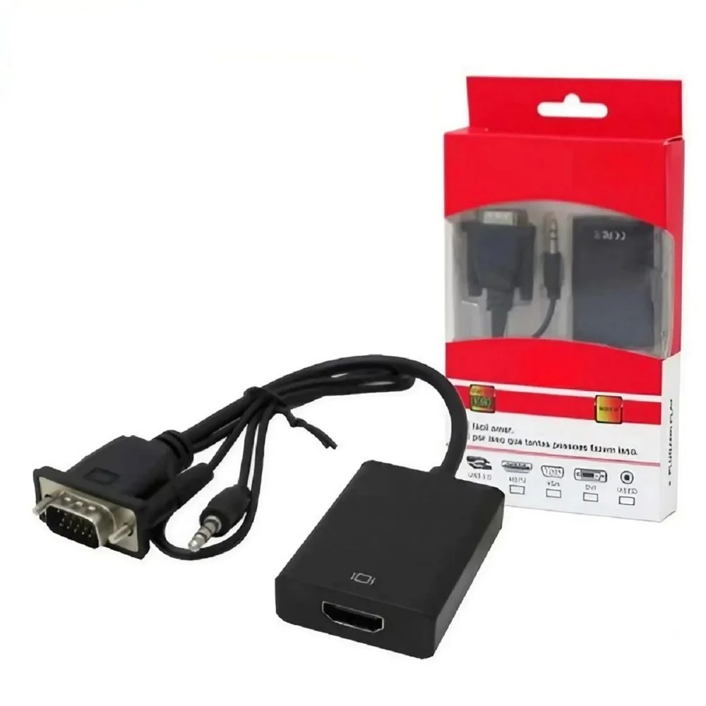 Imagem 5 de 5 do produto Conversor Adaptador VGA Para HDMI- Preto
