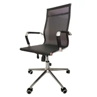Cadeira De Escritório Fortt Salta Esteirinha, Tela Mesh, Base Cromada, Com Rodinha, Preta - Cef04-P