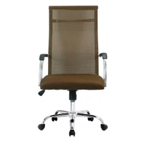 Cadeira De Escritório Fortt Salta Esteirinha, Tela Mesh, Base Cromada, Com Rodinha, Marrom - Cef04-P