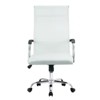 Cadeira De Escritório Fortt Salta Esteirinha Tela Mesh, Base Cromada, Com Rodinha, Branca - Cef04-p