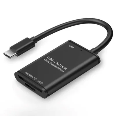 Adaptador F3 Leitor de Cartão USB 3.0 TYPE-c, Para SD e Micro SD, OTG