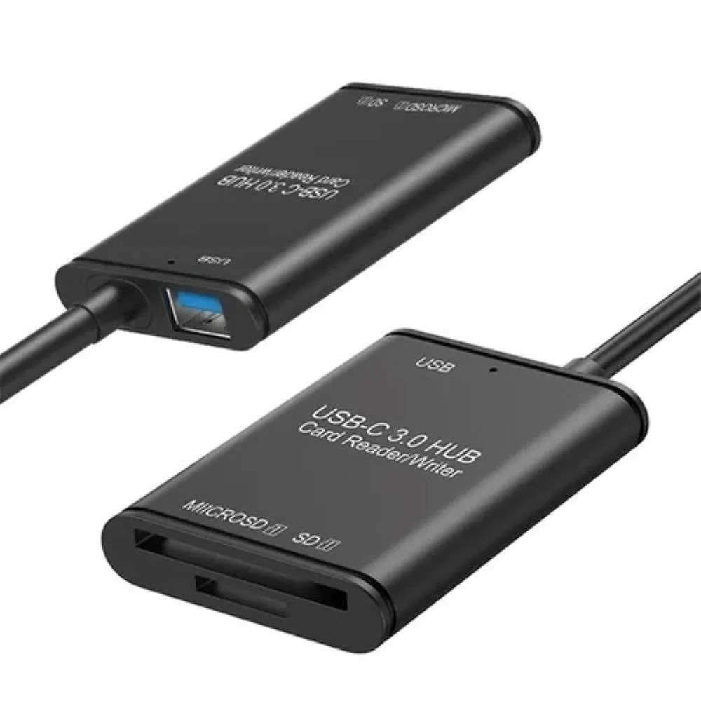 Imagem 3 de 5 do produto Adaptador F3 Leitor de Cartão USB 3.0 TYPE-c, Para SD e Micro SD, OTG