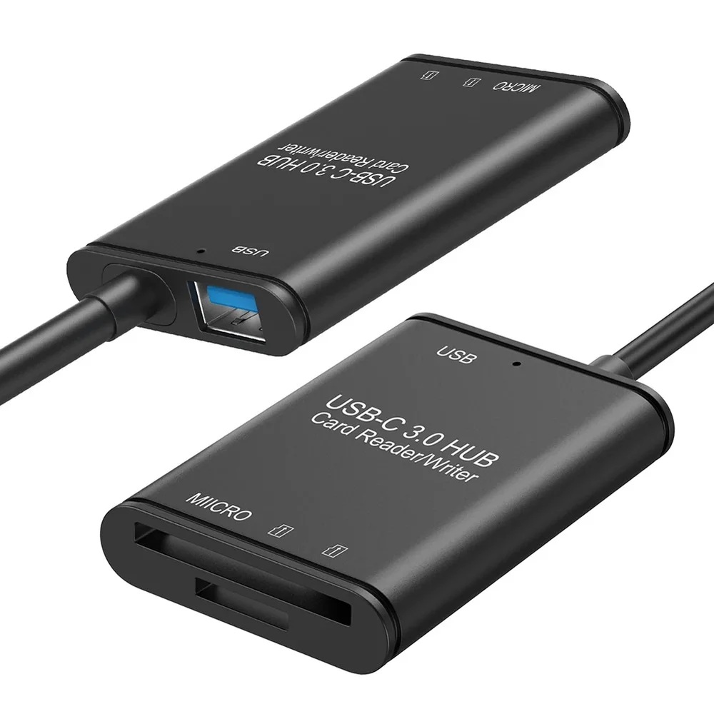 Imagem 4 de 5 do produto Adaptador F3 Leitor de Cartão USB 3.0 TYPE-c, Para SD e Micro SD, OTG