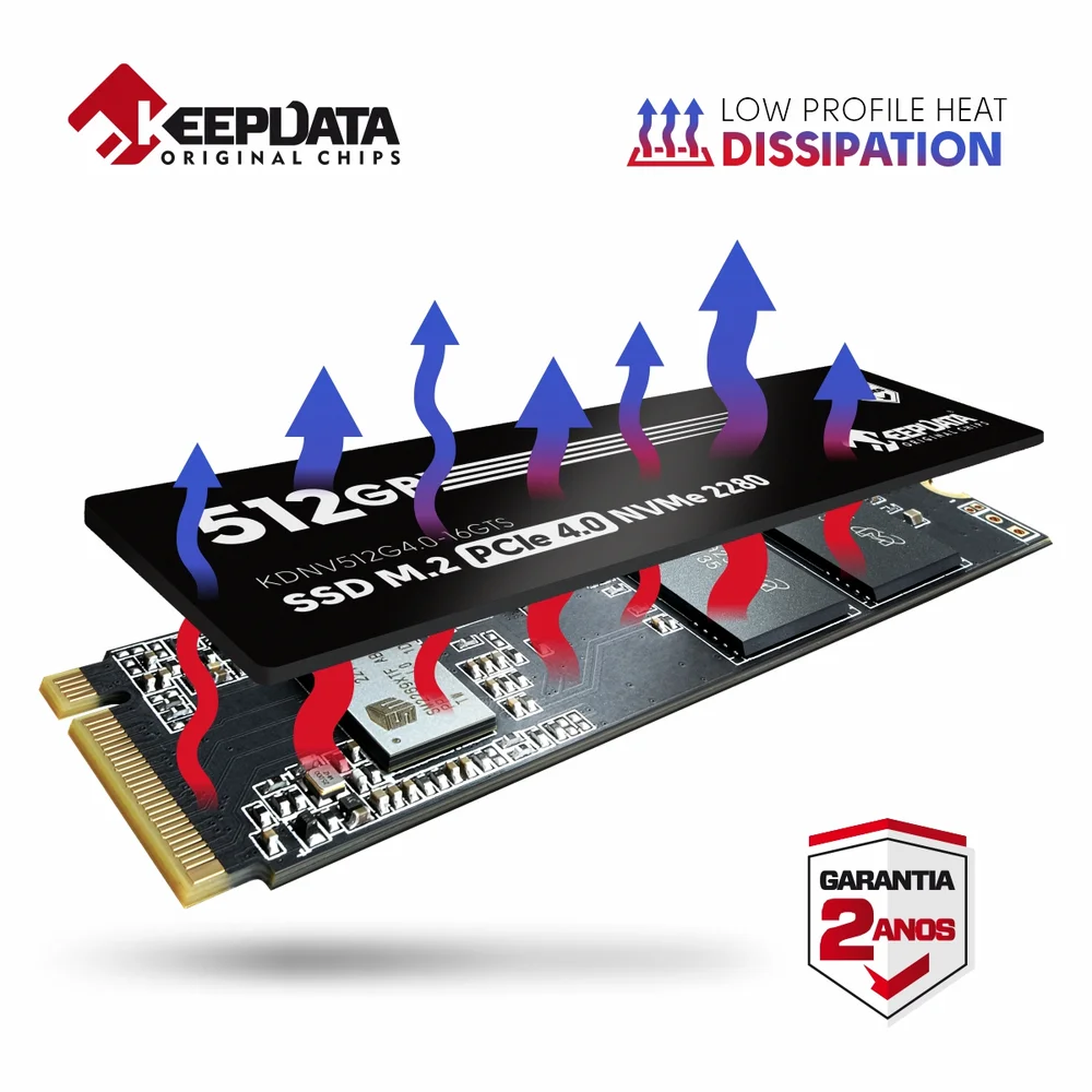 M.2 2280 NVMe SSD 512GB 4枚 SSD M2 De 512GB Keepdata Kdnv512g4016gt KaBuM