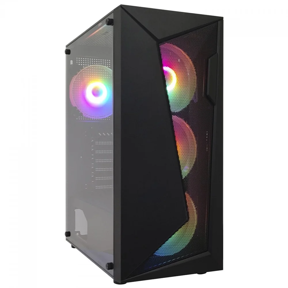 Gabinete Gamer Duex, Vidro Temperado, M-ATX, ITX, 4 Fans, Preto - Dx305m-rgb-fan