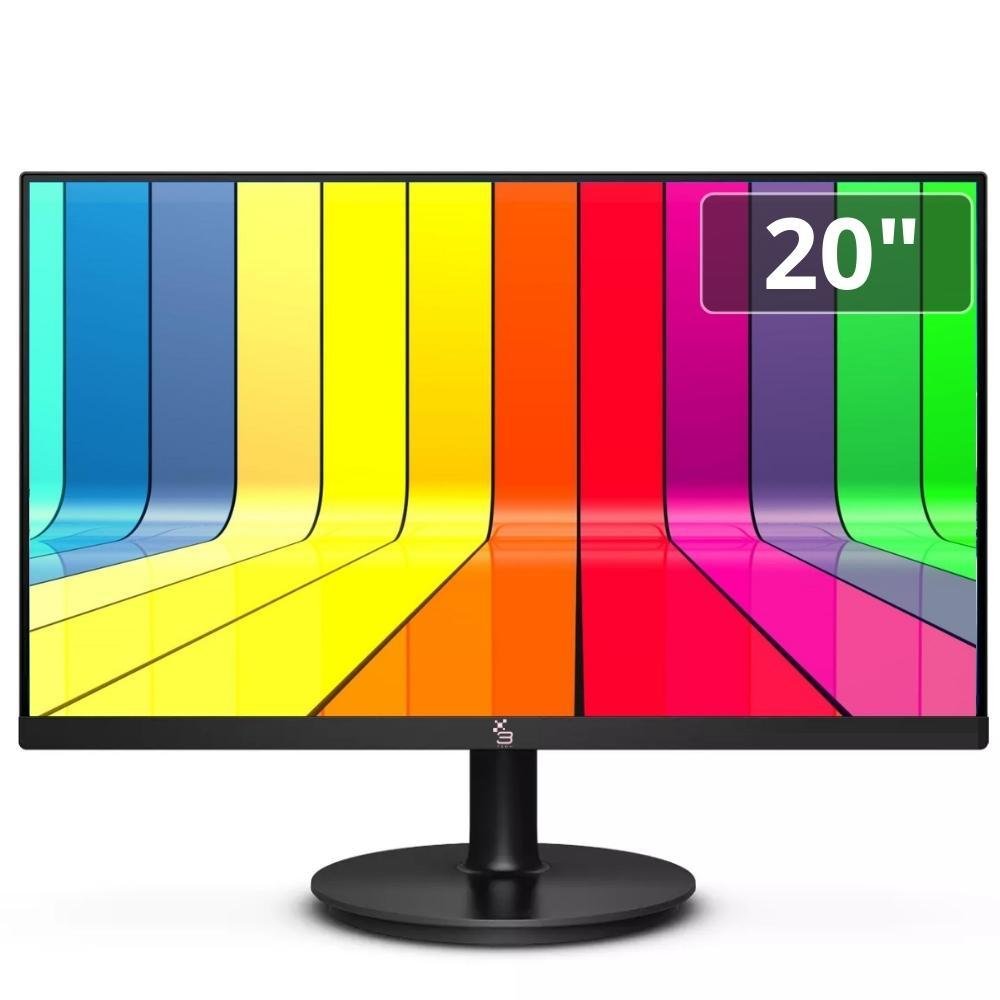 Monitor 3Green 20 Polegadas LED, Widescreen, 75hz, HD + 1600x900, HDMI, VGA, Vesa, Ajuste De Inclinação