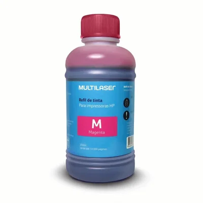 Refil De Tinta Multi, Para Cartucho Impressoras Hp 250ml, Magenta