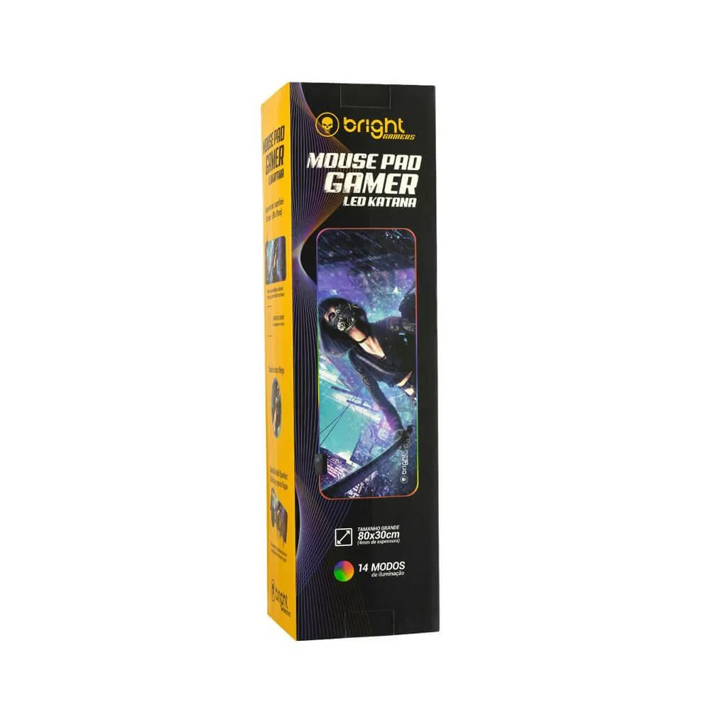 Imagem 2 de 3 do produto Mouse Pad Gamer Brigth, Led, Katana, Mp003