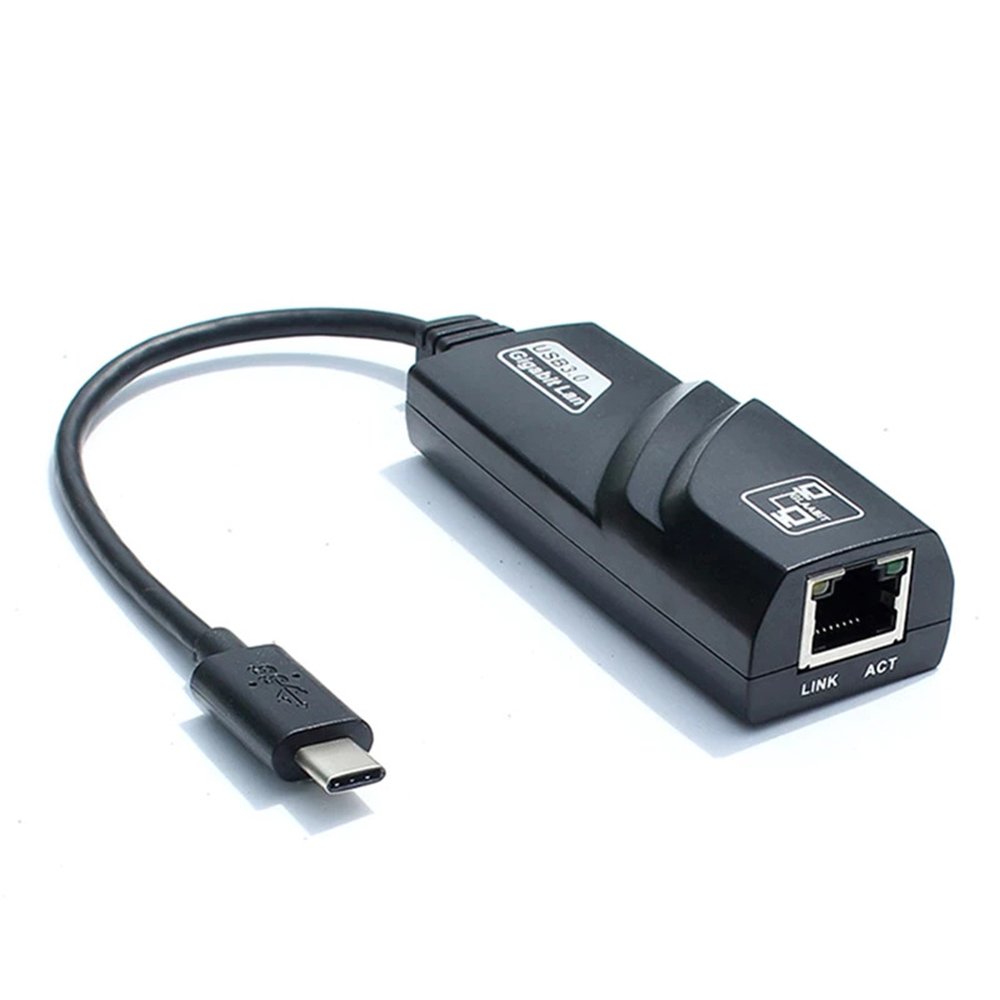 Adaptador de Rede Conversor USB 3.1 Type-C Para Rj45 10/100/1000 Gigabit Ethernet