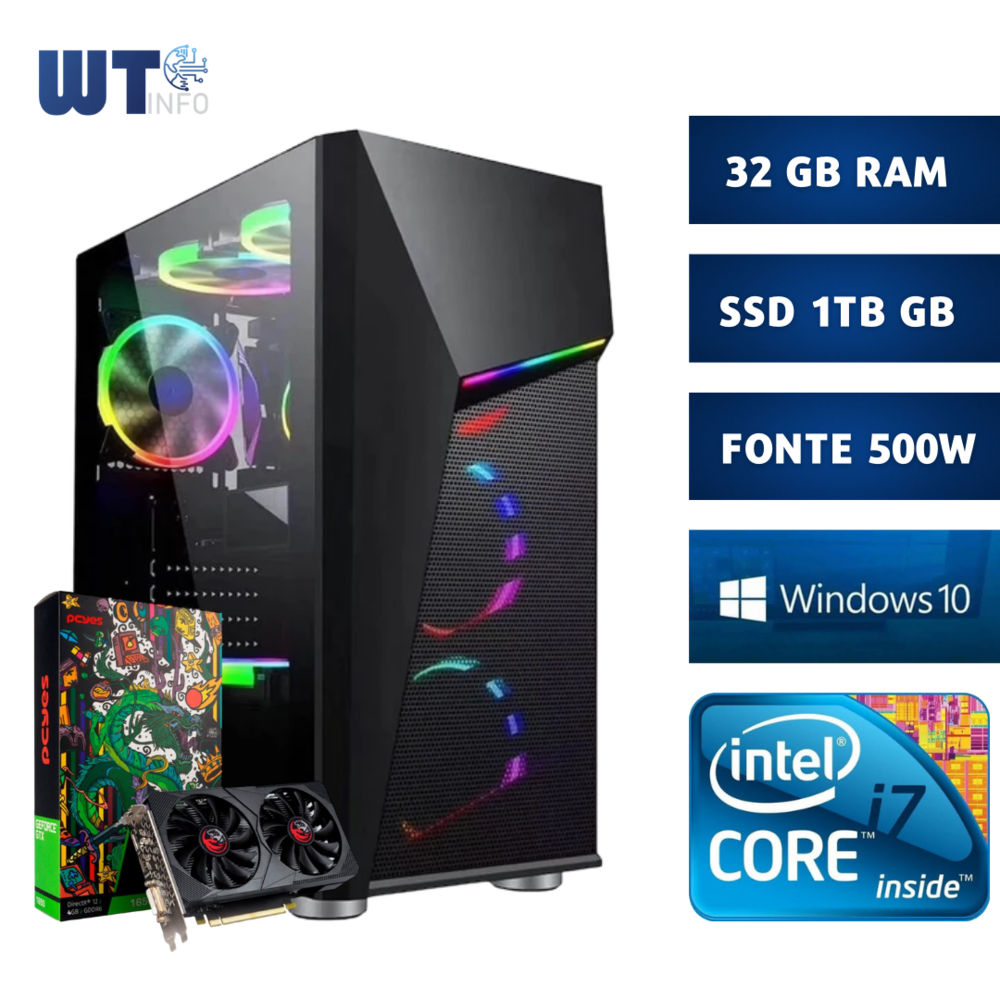 PCCPU Gamer Wtinfo Intel Core I77700 32GB KaBuM