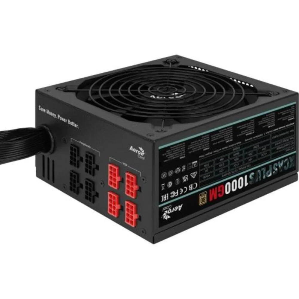 Imagem 4 de 5 do produto Fonte Gamer Aerocool,ATX Kcas 1000gm Pfc Ativo, 80 Plus Gold