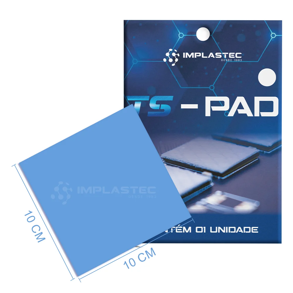 Thermal Pad Térmico Implastec Ts Pad 1.5mm X 100 X 100mm - 12,8w/m.k 7