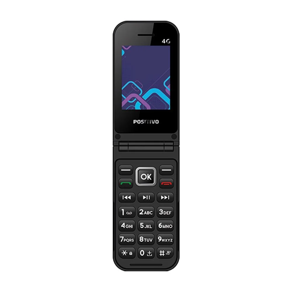 Imagem 3 de 5 do produto Celular Positivo P51, Função Modem 4G, Câmera Traseira, Rádio FM, Botão SOS, Dual Sim, Preto