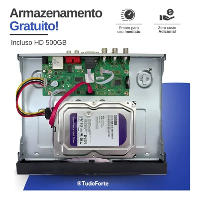 Kit 2 Câmeras Segurança Full HD + Dvr Intelbras 4 Canais + HD 500GB — foto 4