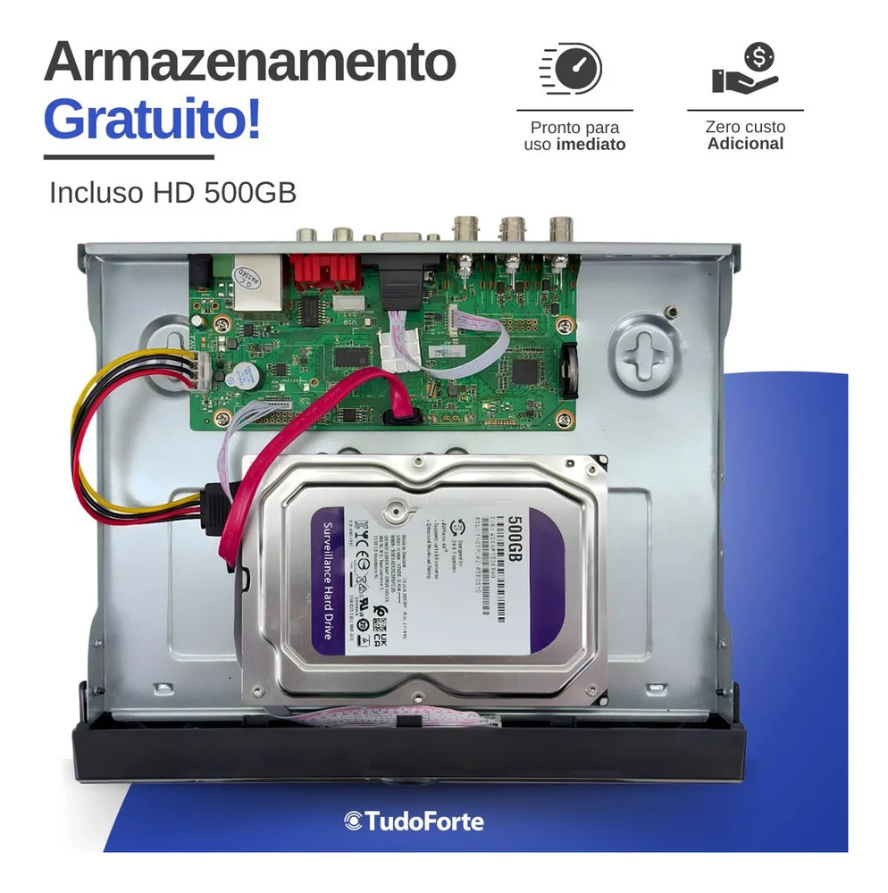 Imagem 5 de 5 do produto Kit 3 Câmeras Intelbras Tf1220b, Full Hd 1080p, Visão Noturna 20m, Proteção Ip66 + Dvr Gravador Intelbras Mhdx 3004-c, 4 Canais + Hd 500gb
