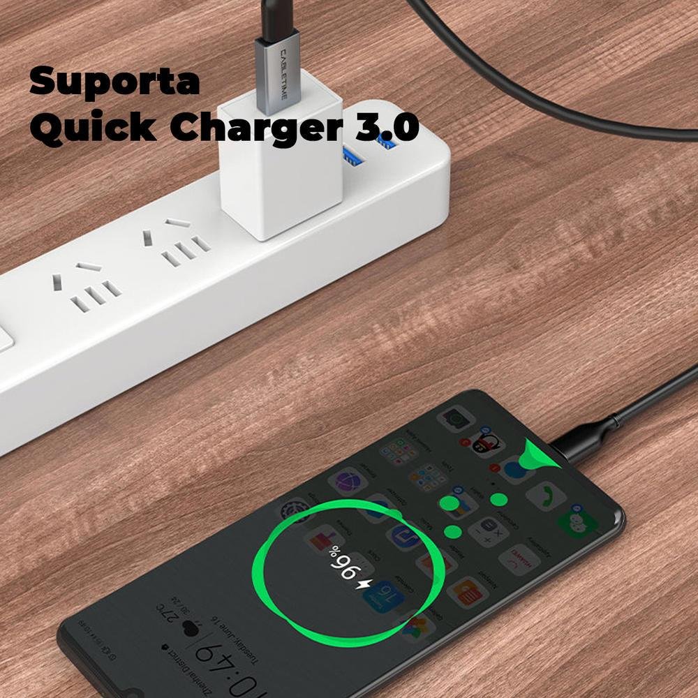 Imagem 4 de 5 do produto Adaptador Cabletime, USB-A Macho, para USBC 3.0 Fêmea OTG, 4CM