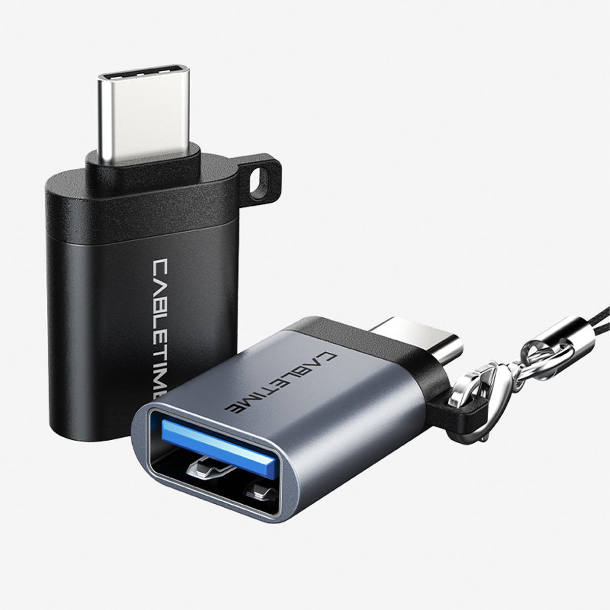 Adaptador Cabletime, USB-C Macho, para USB 3.0 Fêmea OTG - Cinza