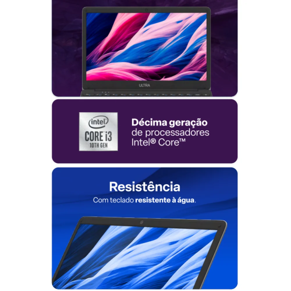 Notebook Ultra Linux Intel I3 256GB 8GB RAM KaBuM