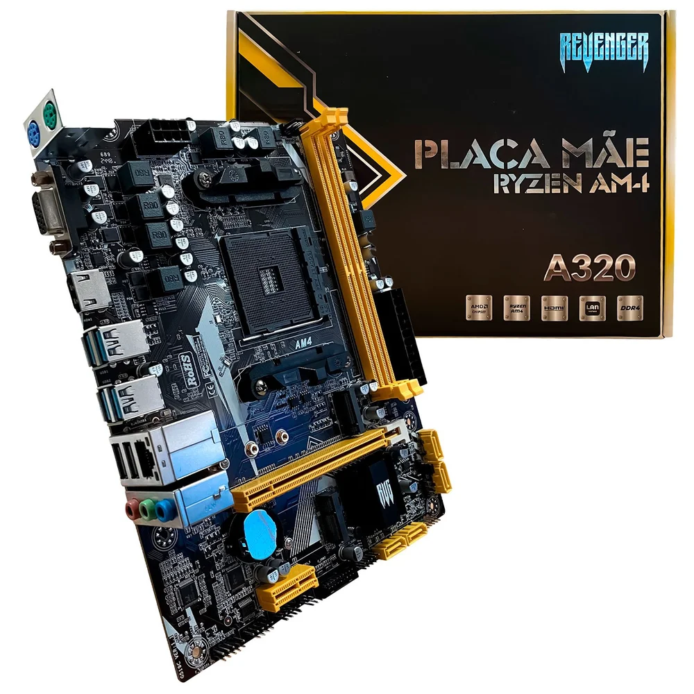 Placa-Mãe Revenger G-A320, Socket AMD AM4, M.2 NVMe, DDR4, Micro-ATX 4