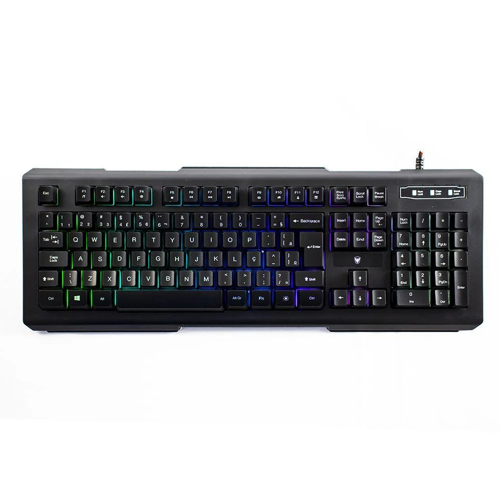 Imagem 2 de 3 do produto Teclado Com Fio Gamer Sate, RGB, USB, 104 Teclas, Preto - AK-840
