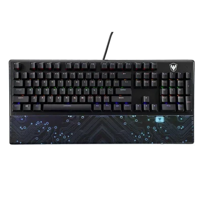 Teclado Com Fio Ótico Mecânico Gamer Satellite K4, RGB, USB, 104 Teclas, Preto