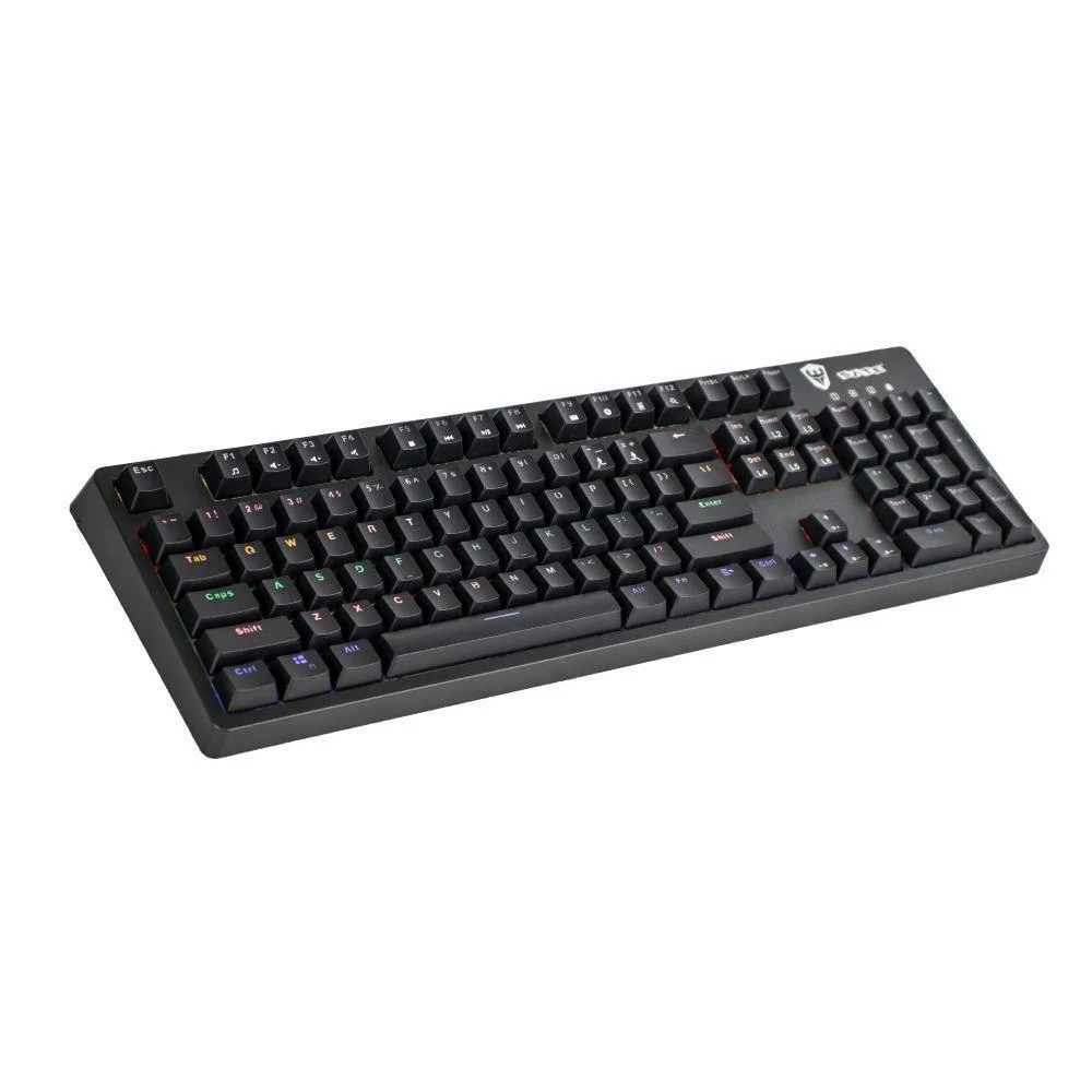 Teclado Com Fio Mecânico Gamer Satellite K6, Switch Blue, RGB, USB, 104 Teclas