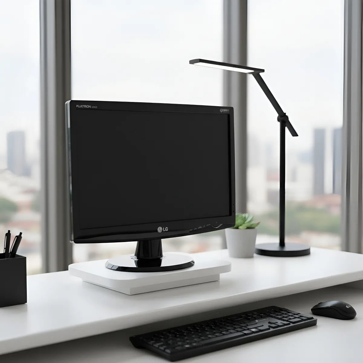 Suporte De Mesa Formalivre, Giratório 360°, Para Monitor, Branco