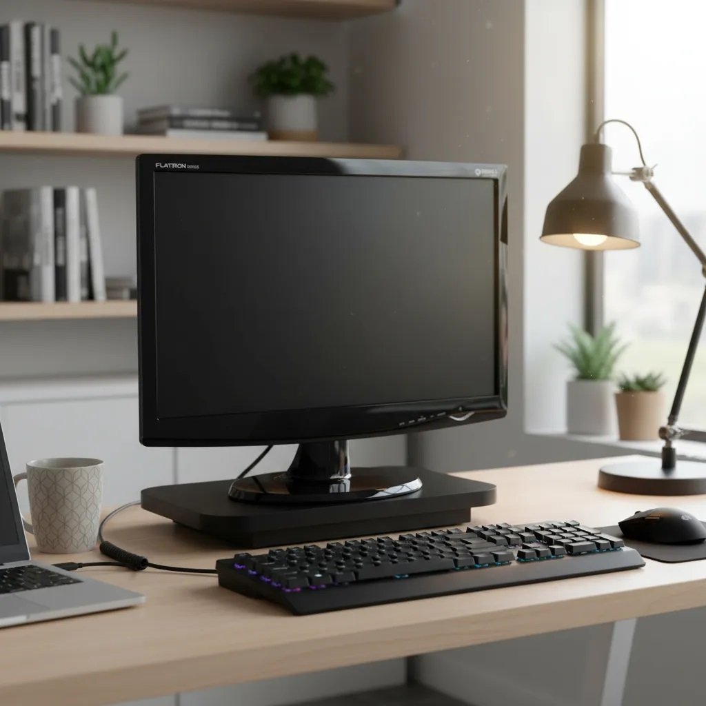 Suporte De Mesa Formalivre, Giratório 360°, Para Monitor, Preto