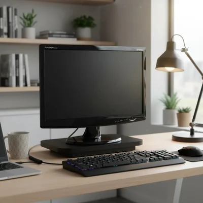 Suporte De Mesa Formalivre, Giratório 360°, Para Monitor, Preto