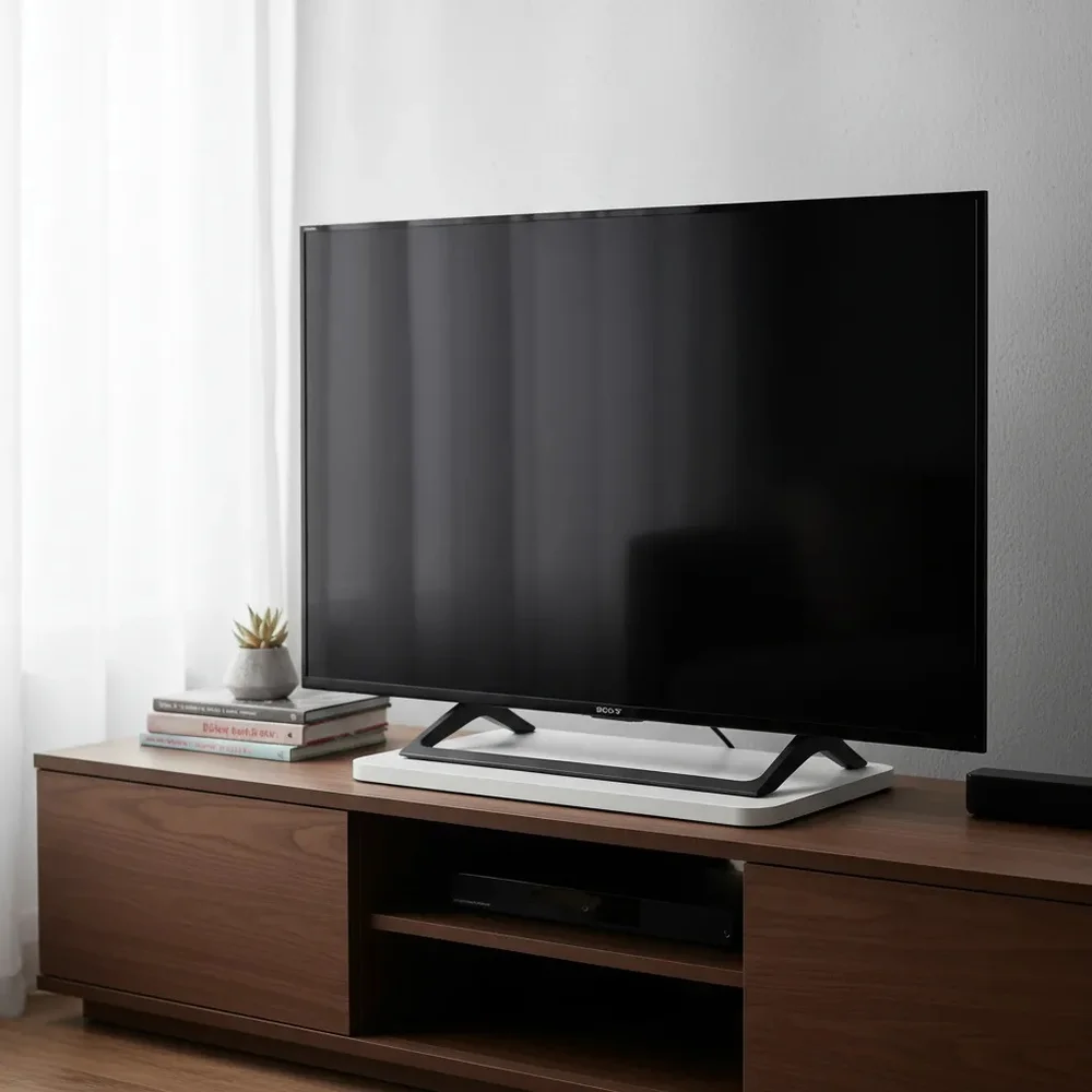 Imagem 2 de 5 do produto Suporte De Mesa Formalivre, Giratório 360°, Para Tv, Branco