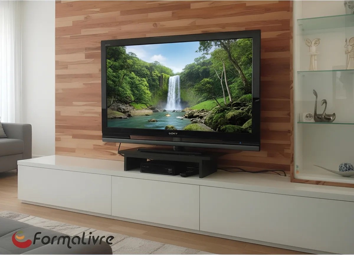 Suporte De Mesa Formalivre, Base Giratório, Com Nicho 360°, Para Tv, Preto