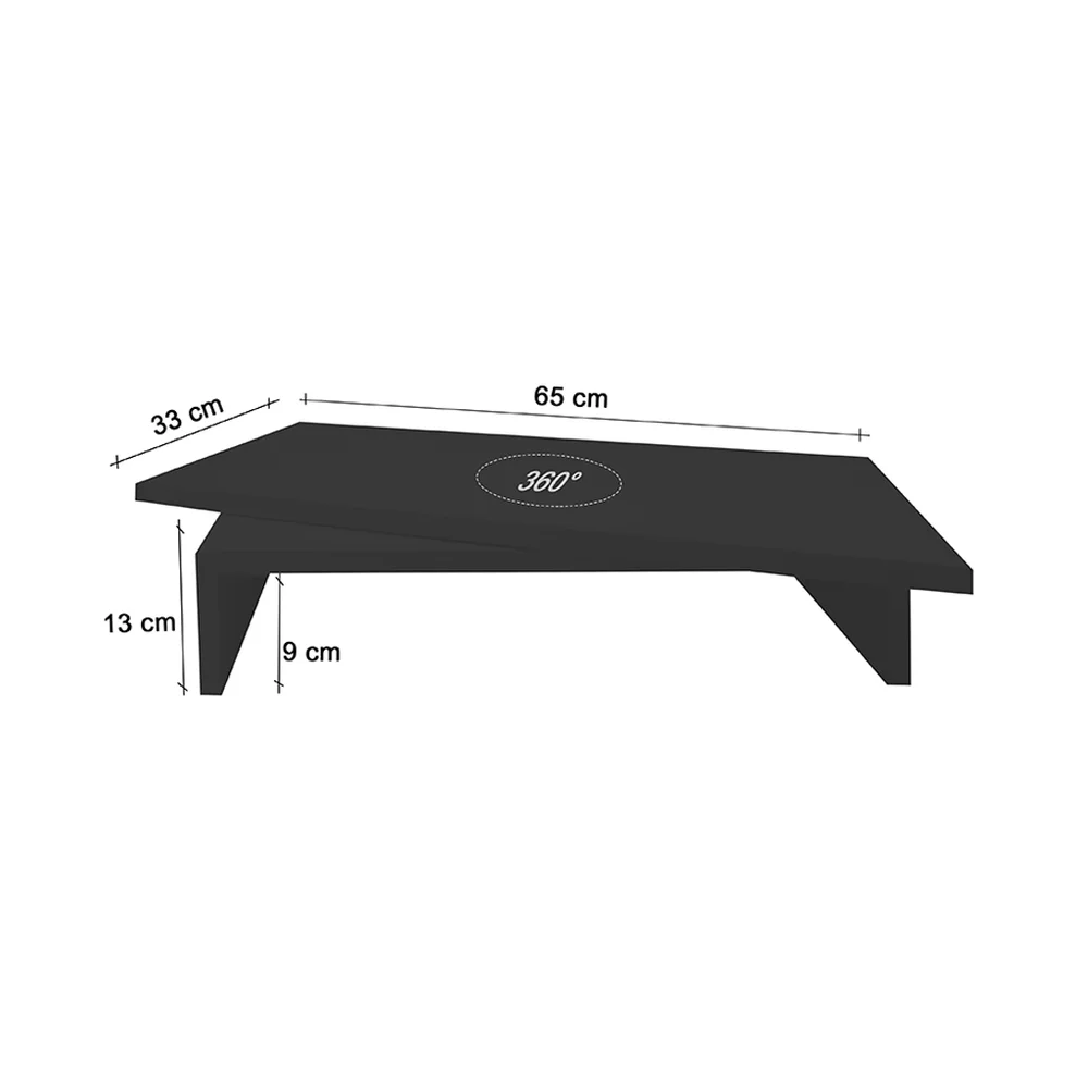 Imagem 4 de 5 do produto Suporte De Mesa Formalivre, Base Giratório, Com Nicho 360°, Para Tv, Preto