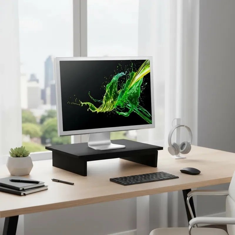 Suporte De Mesa Formalivre, Giratório, Com Nicho 360°, Para Monitor, Preto