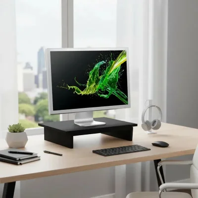 Suporte De Mesa Formalivre, Giratório, Com Nicho 360°, Para Monitor, Preto